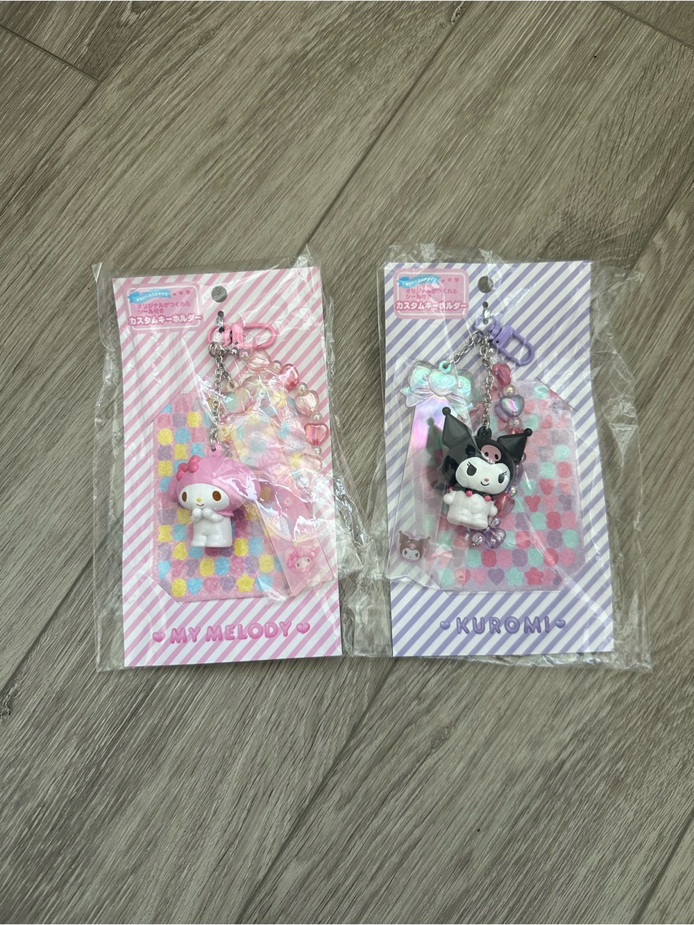 NWT Sanrio Japan My Melody & Kuromi Custom Keychain Set